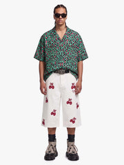 Classic Cheetah Print Camp Collar Boxy Shirt 