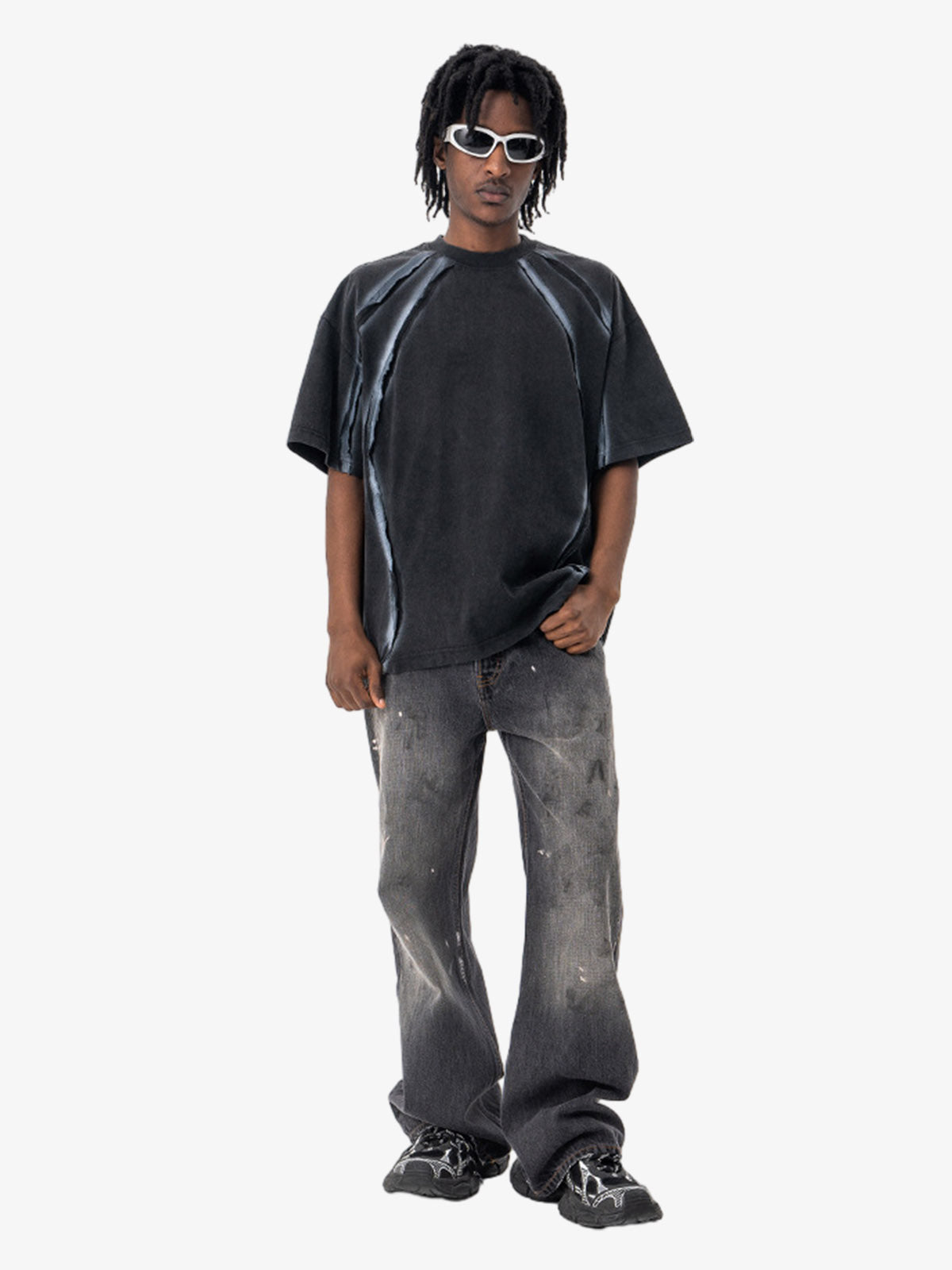 Retro Structured Panels T-Shirt 