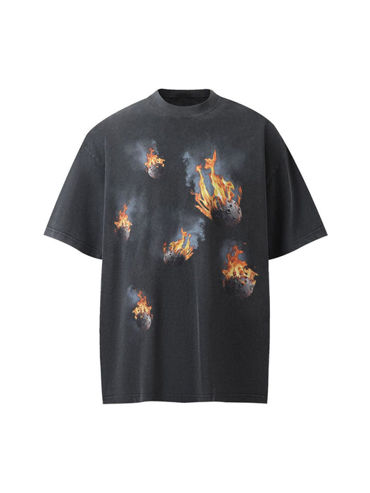Fireball Graphic Oversized T-Shirt 