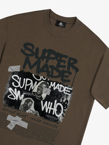 Streetwear Graffiti Character Collage Graphic T-Shirt 