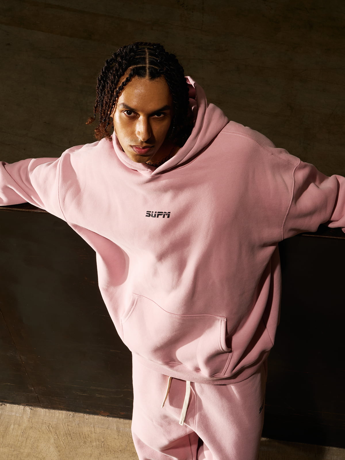 SUPM Pink Cloud Hoodie Set 