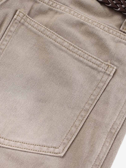 Cotton Wide Leg Pants with Belted Scarf Detail - Comfortable High Waist Culottes for Women 