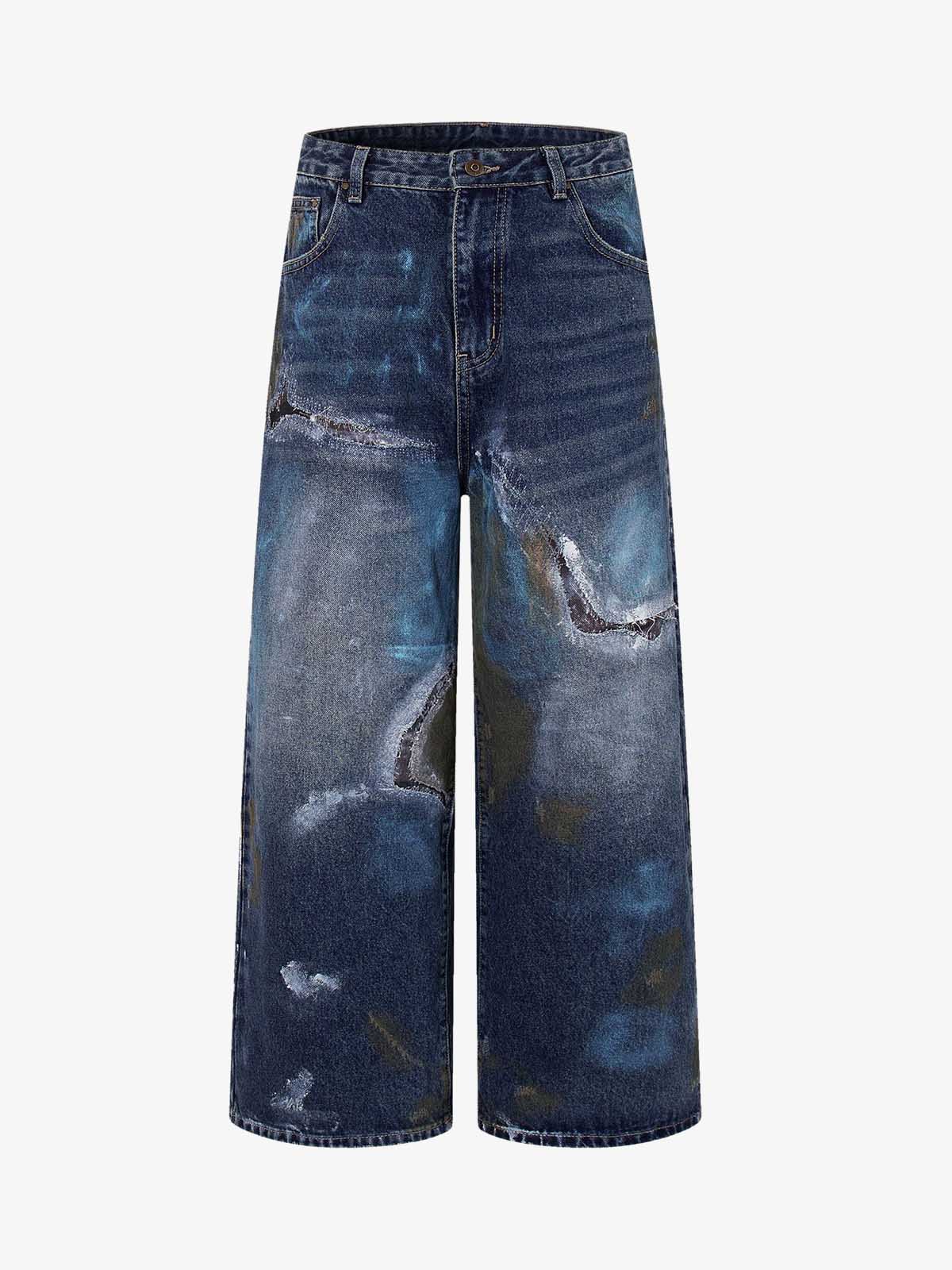 Vintage Washed Distressed Jeans 