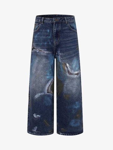 Vintage Washed Distressed Jeans 