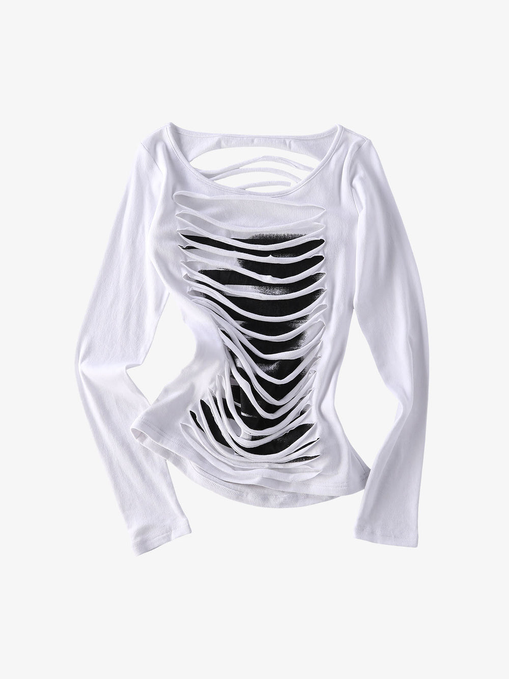 Cut-Out Slim Long Sleeve Tee