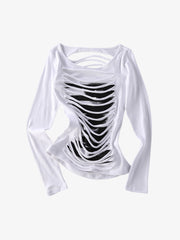 Cut-Out Slim Long Sleeve Tee