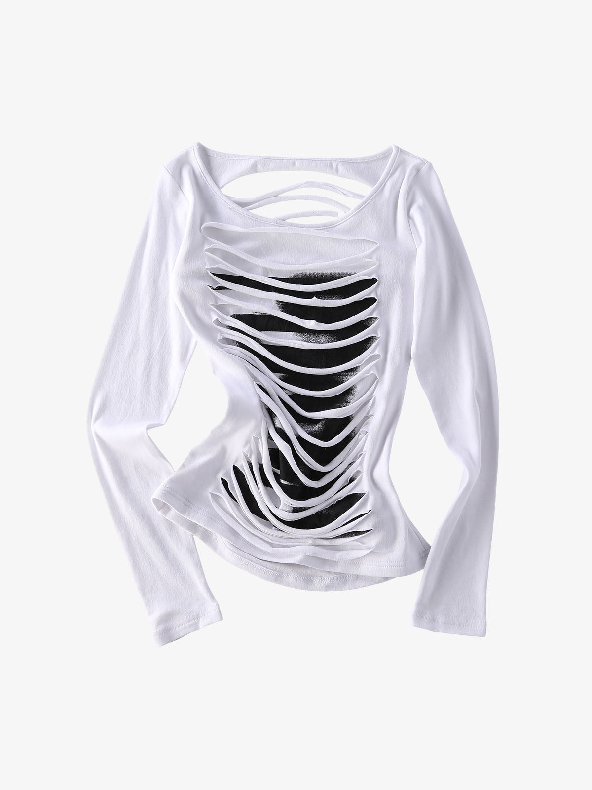 Cut-Out Slim Long Sleeve Tee