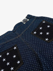 Jeans mit Sternenstickerei und Polka-Dots