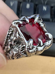 Gothic Claw Stone Open Ring 