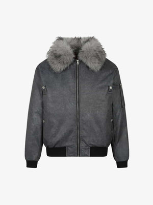 Winter Warmth Bomber Jacket with Faux Fur Collar - Stylish and Cozy Outerwear for Men 