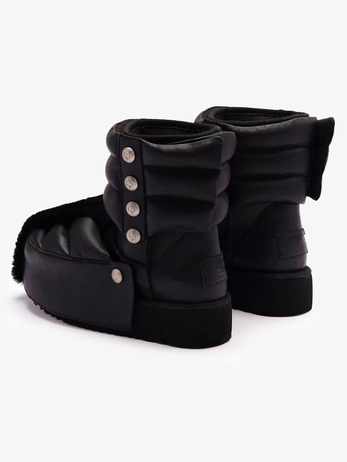 Faux-Fur Trim Padded Platform Snow Boots