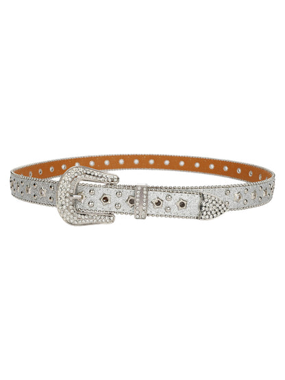 Sparkling Silver Rhinestone Embellishments Belt 