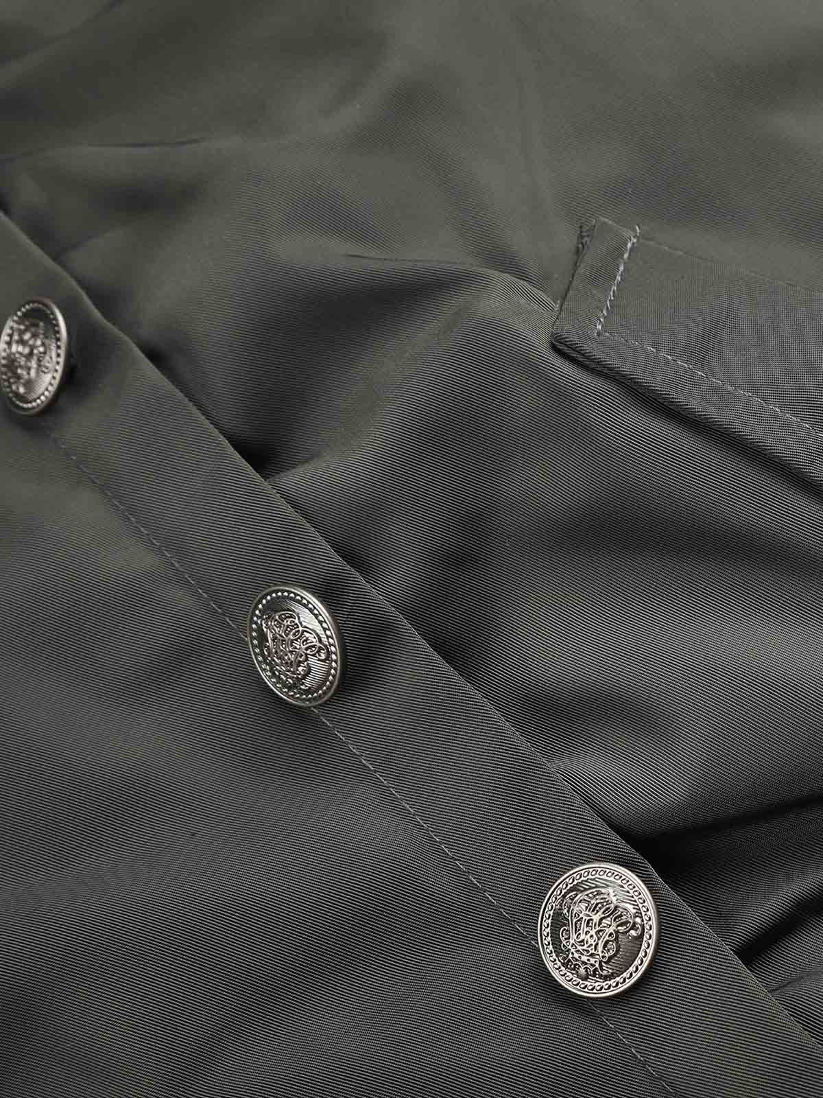 Napoleonic Double-Breasted Peaked-Lapel Padded Coat