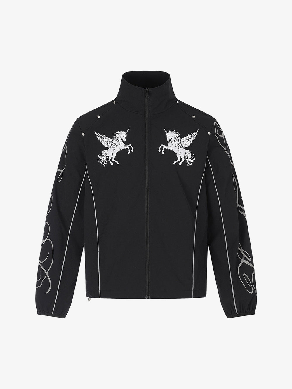 Pegasus Embroidered Stand-Collar Zip Jacket