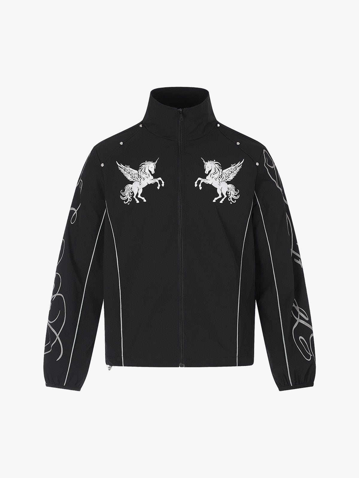 Pegasus Embroidered Stand-Collar Zip Jacket