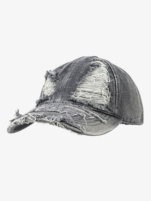 Distressed Denim Baseball Cap for Trendy Looks 