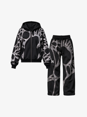 Spiderweb Graphic Full-Zip Hoodie & Sweatpants Set