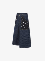 Jeans mit Sternenstickerei und Polka-Dots