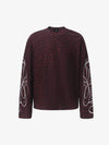 Leopardenmuster-Waffel-Langarmshirt