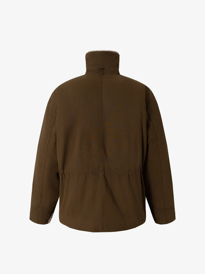 Winter-Ready Corduroy Jacket with Faux Fur Trim for Men 