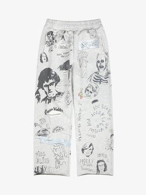 Graffiti Art Print Lounge Baggy Pants 