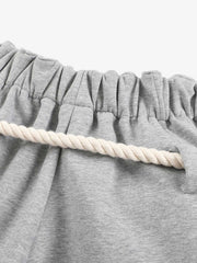 Decorative Rope Detail Wide Leg Sweatpants 