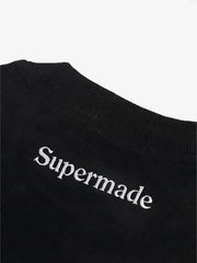 Suede Logo Embroidered Patchwork Short Sleeve T-Shirt 