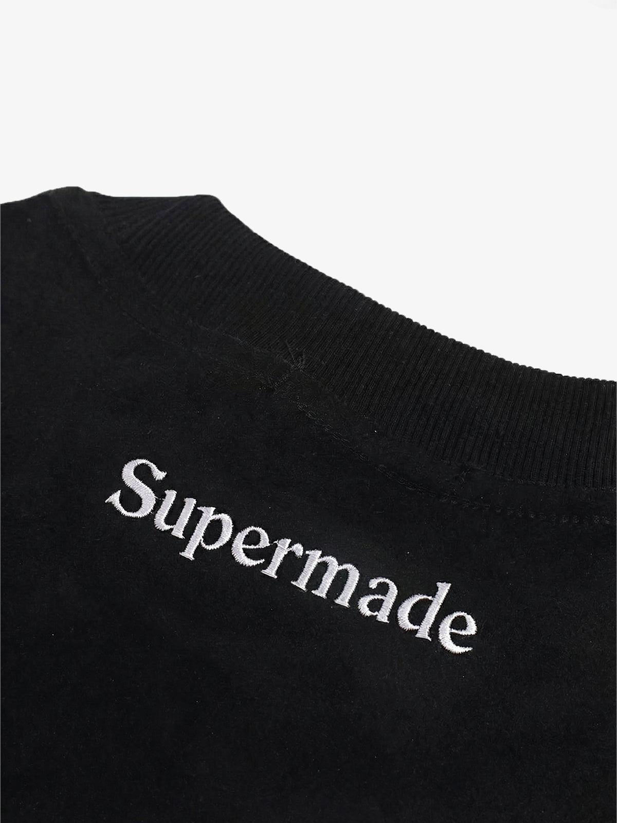 Suede Logo Embroidered Patchwork Short Sleeve T-Shirt 