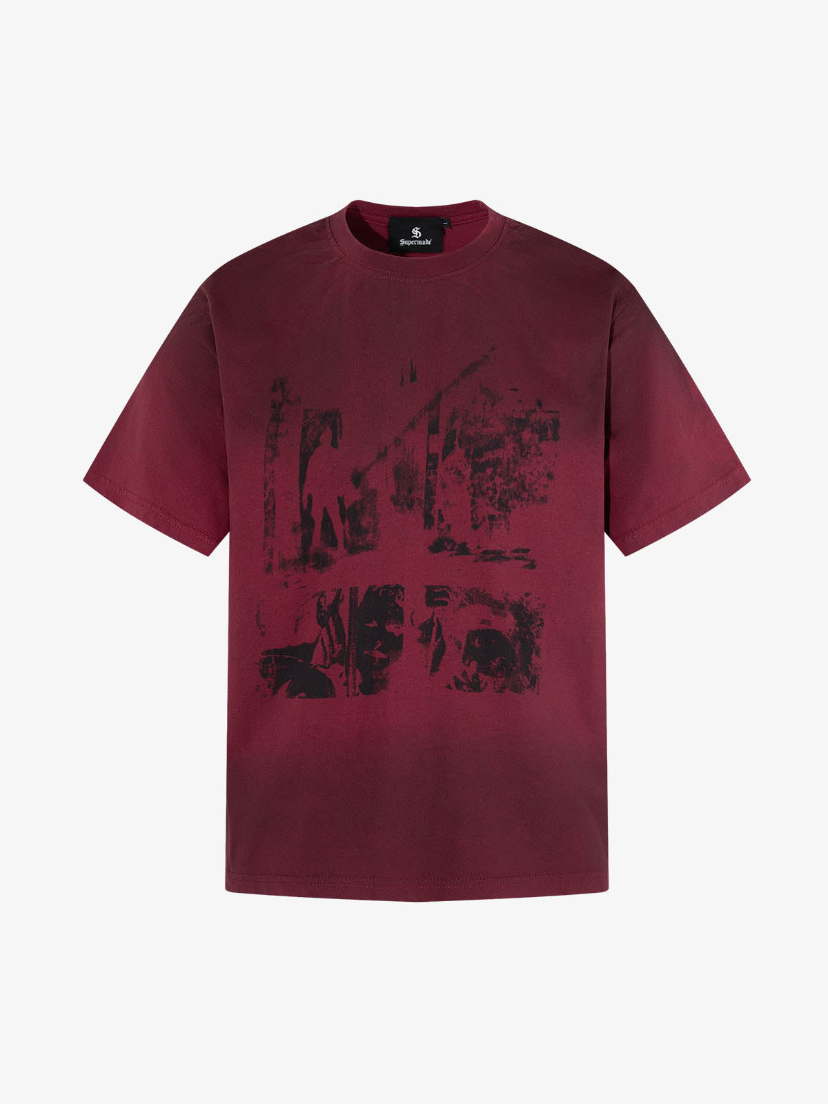 Grunge Faded Photo Print T Shirt 