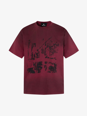 Grunge Faded Photo Print T Shirt 