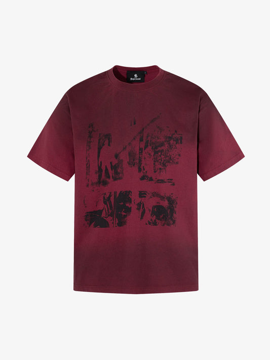 Grunge Faded Photo Print T Shirt