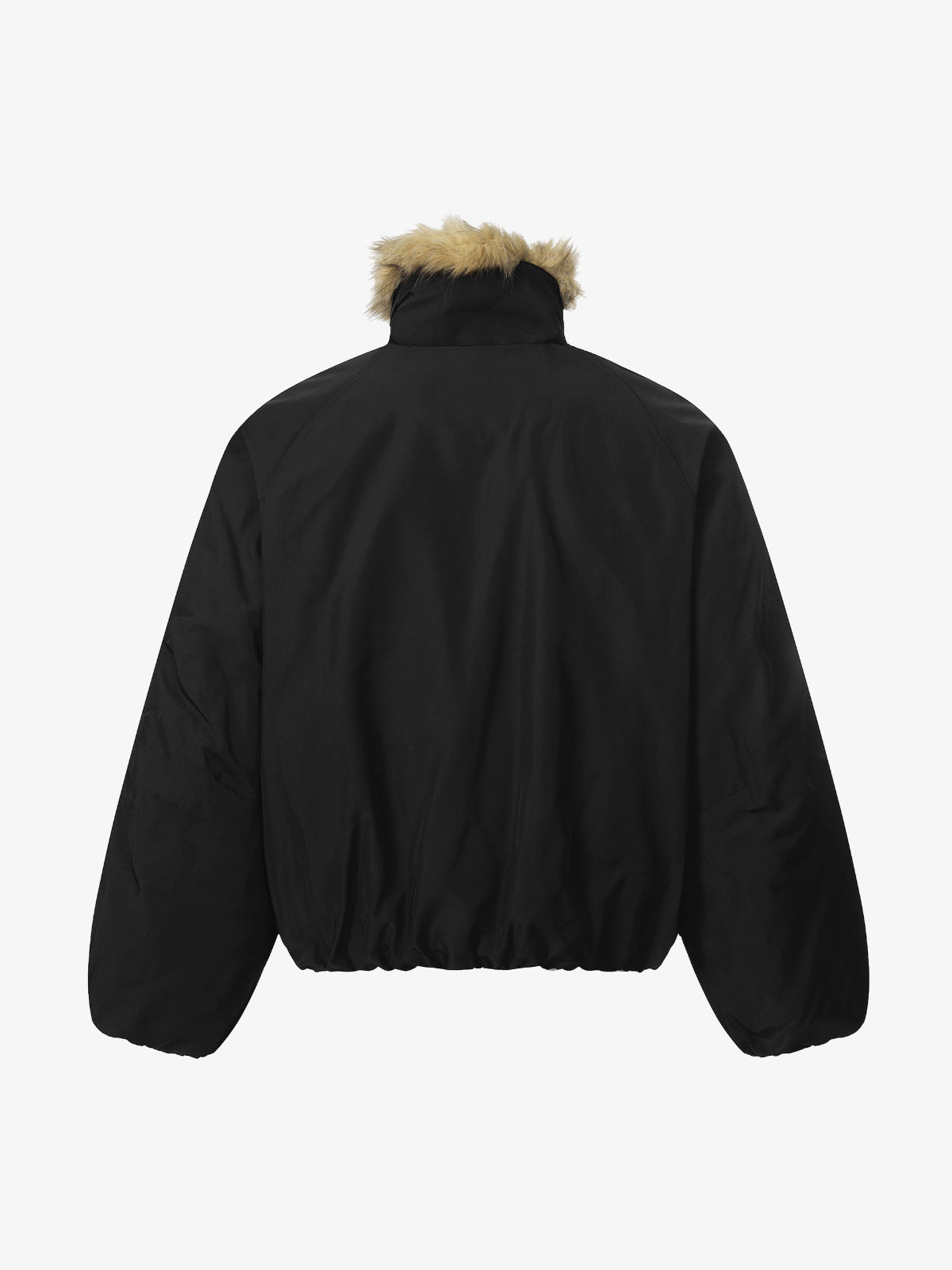 Thesupermade American Street Zipper Design Mountain Carved Fur Collar Quilted Cotton Jacket 
