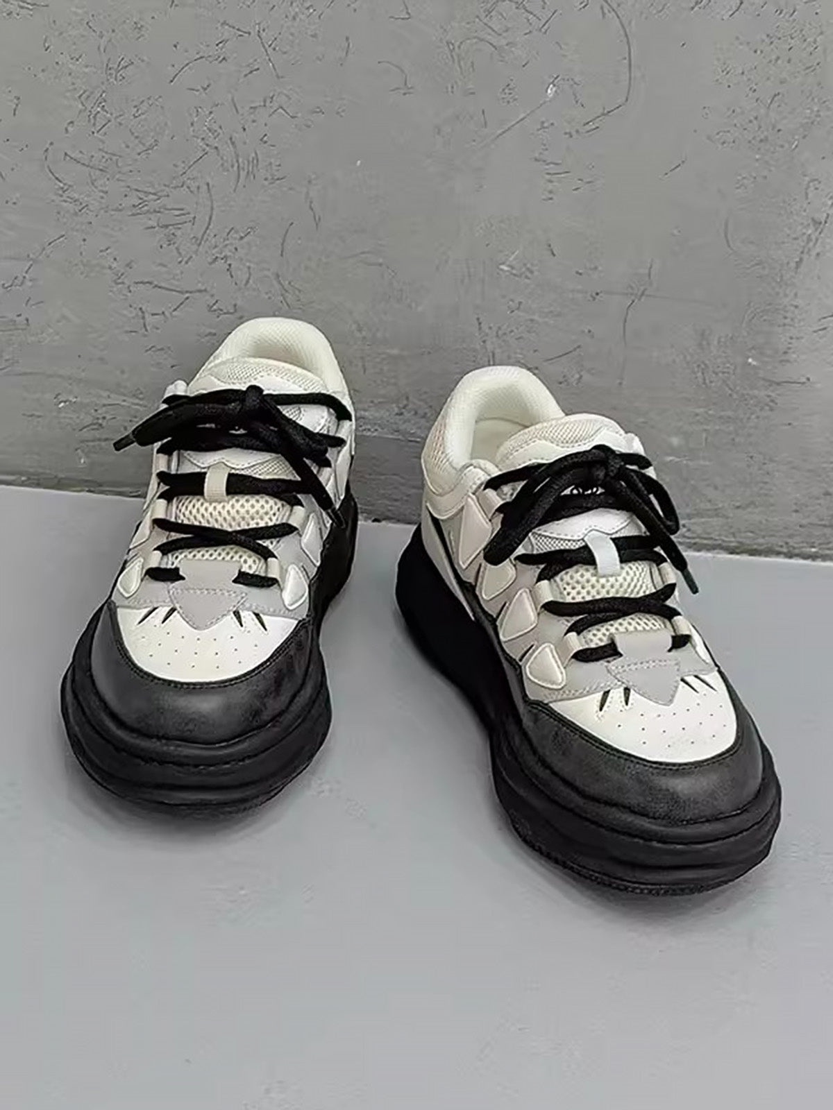 Black And White Platform Sneakers 