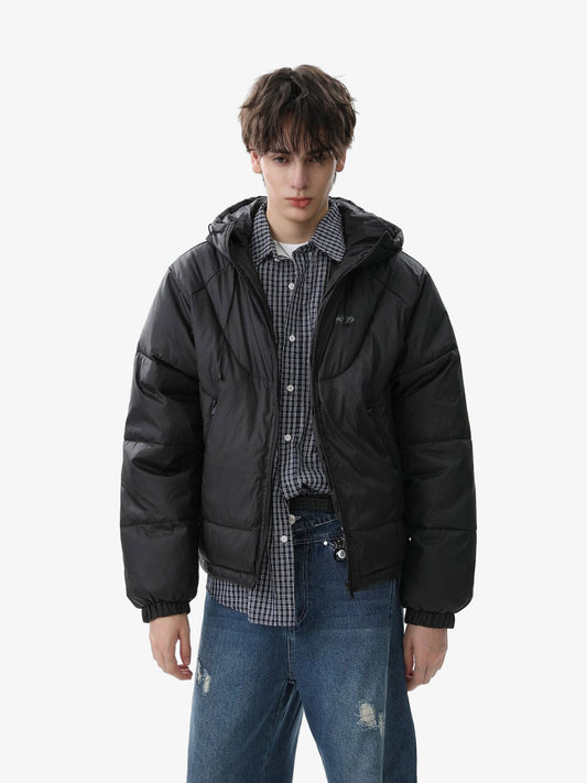Lightweight Hooded Puffer Jacket for Winter and Fall - Essential Outdoor Wear with Adjustable Drawstring 