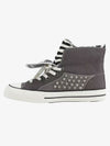 Zebra Studded Double-Layer Canvas Sneakers