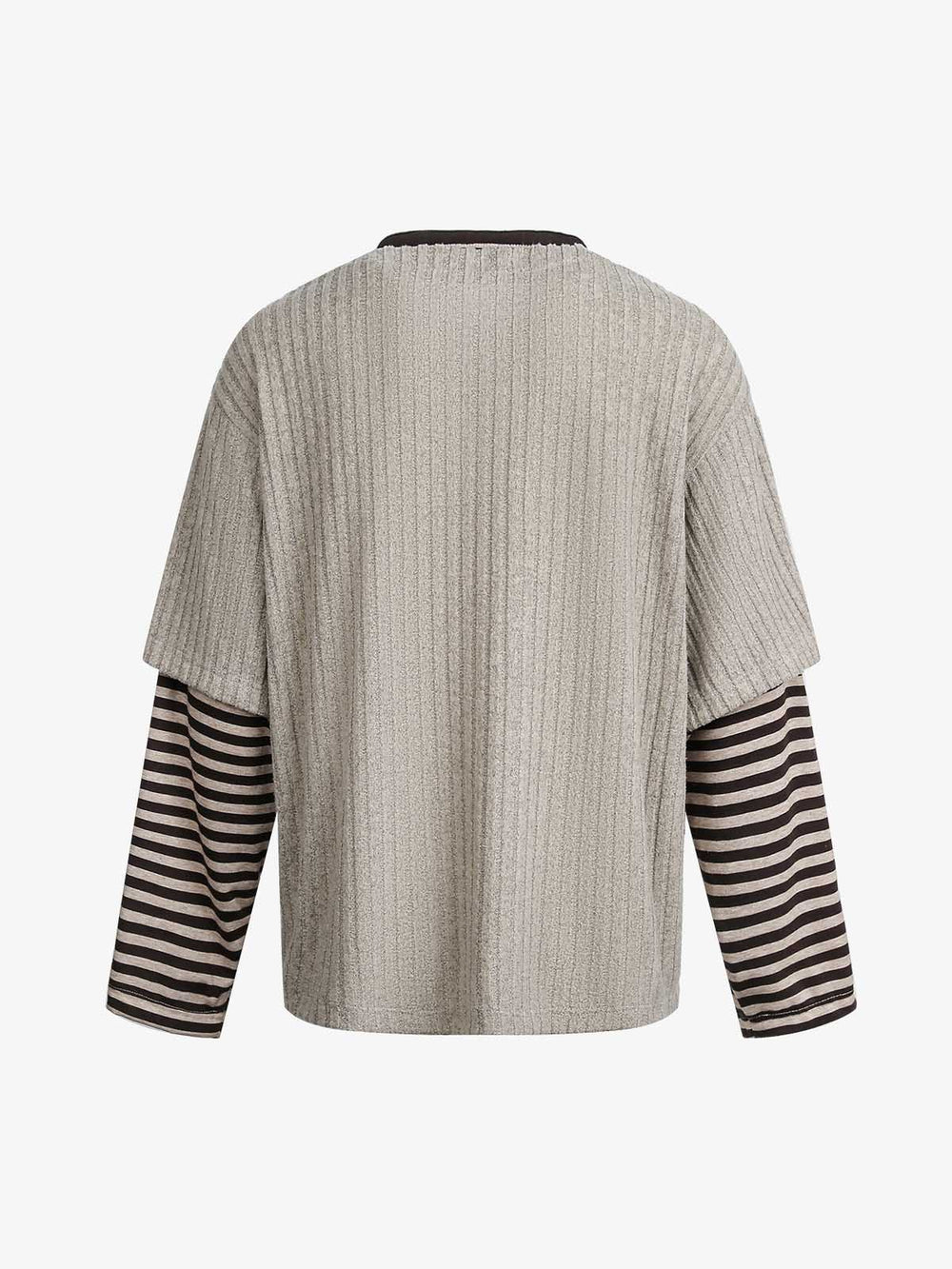 Cartoon Graffiti Graphic Striped Layered Long Sleeve Tee