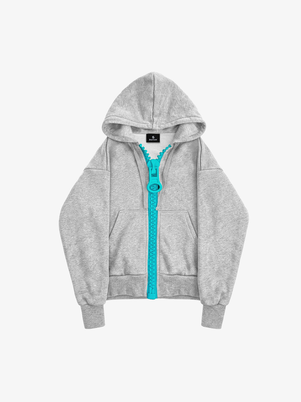 Chunky Zip Boxy Fit Zip-Up Hoodie