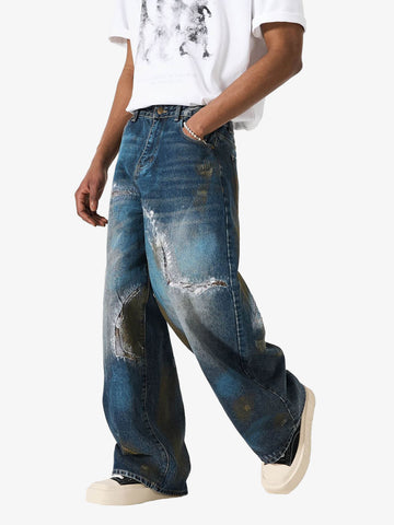Vintage Washed Distressed Jeans 