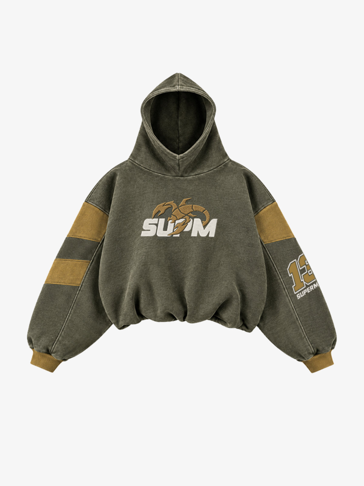 Letter Print Scorpion Terry Embroidered Hoodie & Sweatpants Set