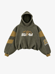 Letter Print Scorpion Terry Embroidered Hoodie & Sweatpants Set