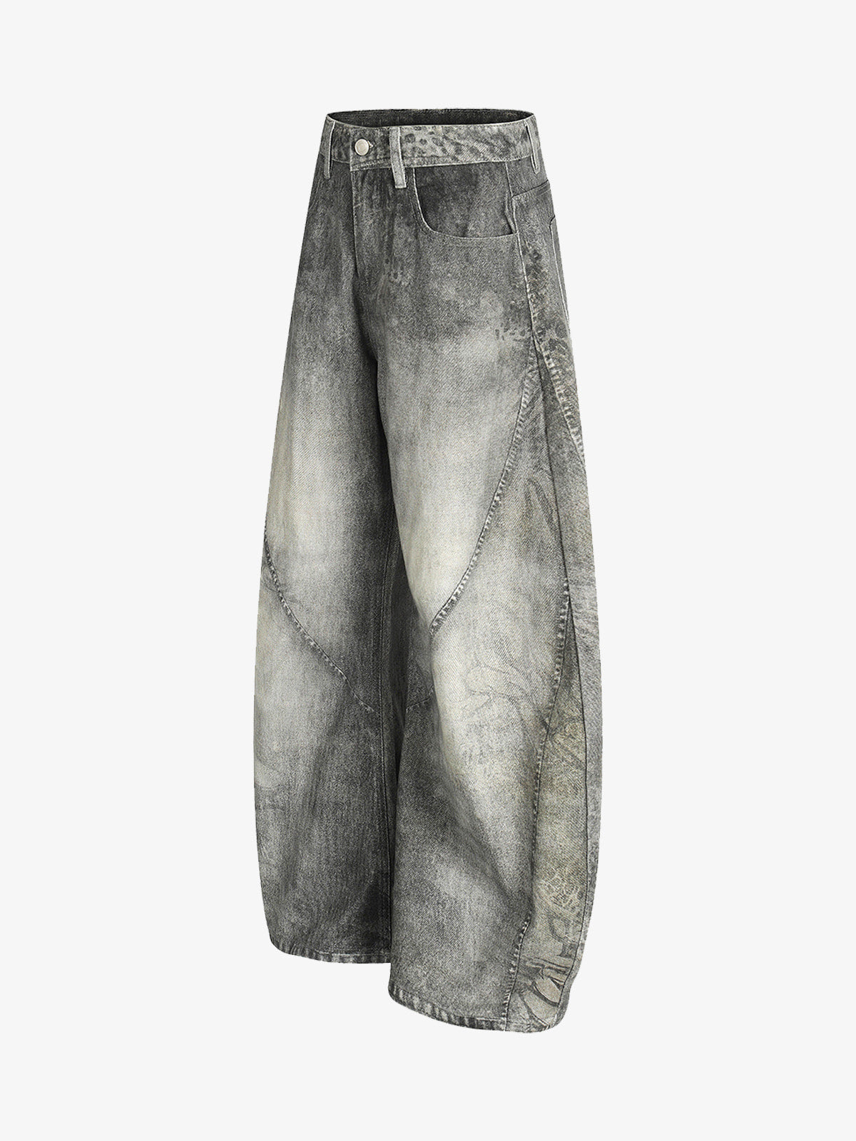 Wide-Leg Denim Trousers with Distressed Look for Modern Fashionistas 