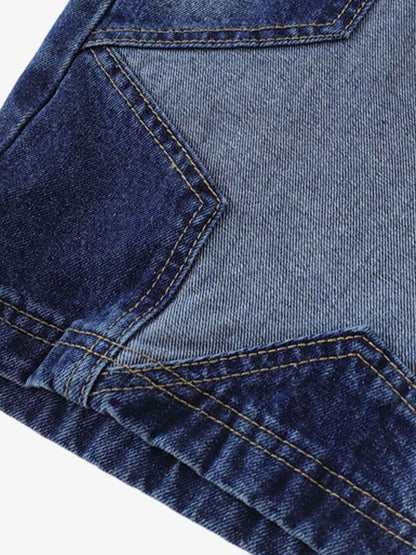 Stylish Star-Patch Denim Shorts for Summer - Perfect for Casual Outings and Festivals 