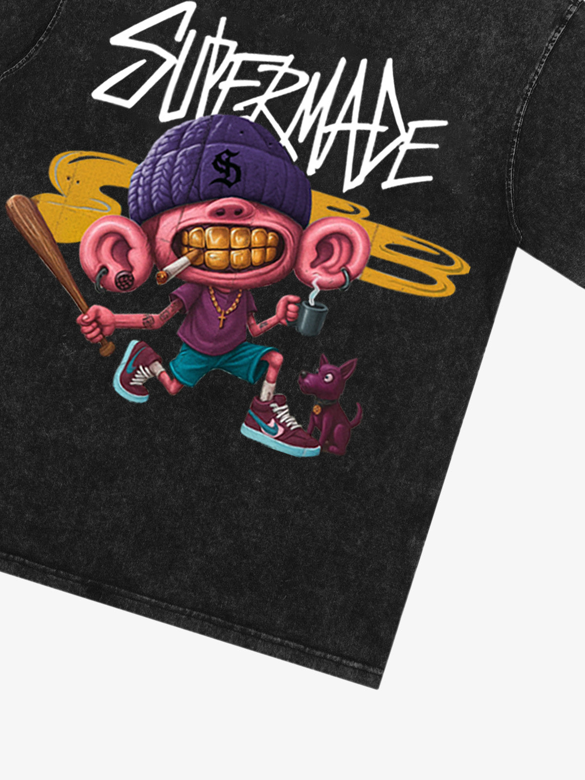 Thesupermade Cartoon Graffiti Trendy Weird Kid T-Shirt 