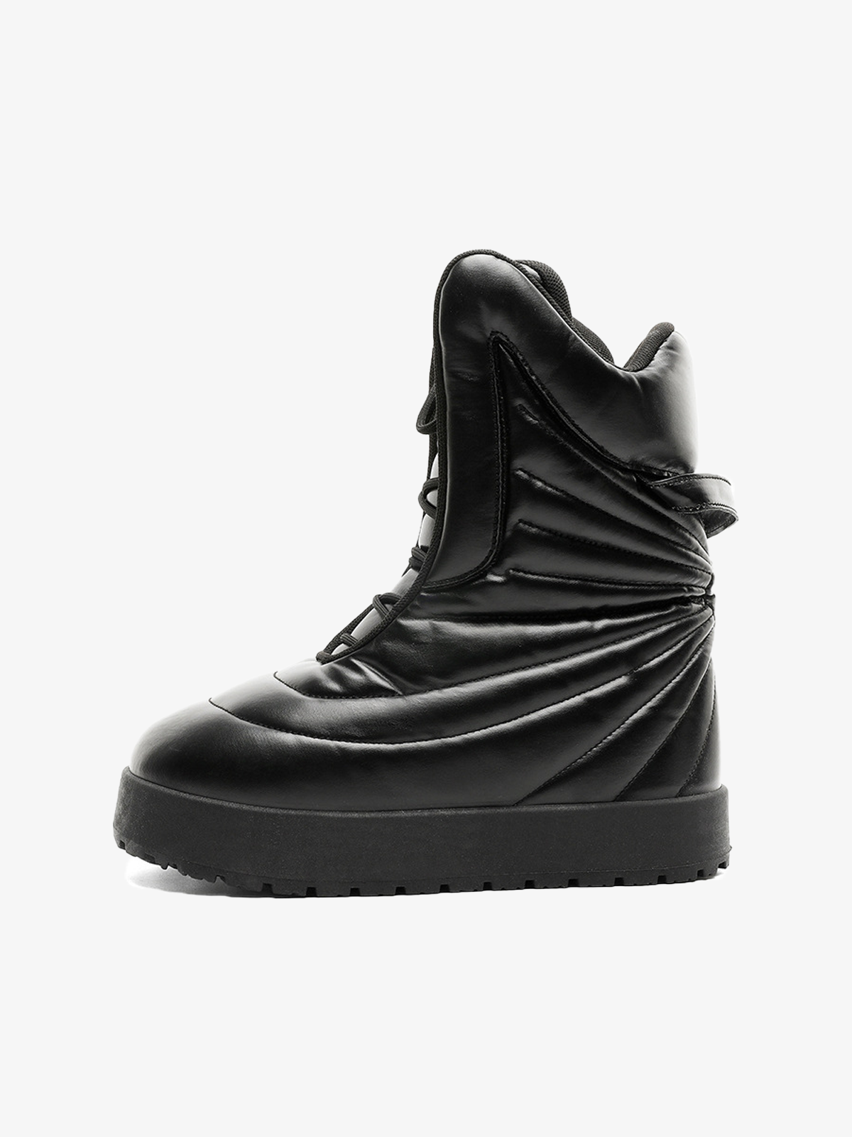 Futuristic Ribbed Padded Boots
