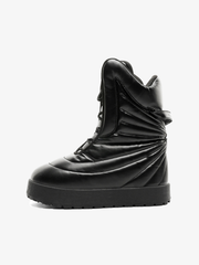 Futuristic Ribbed Padded Boots