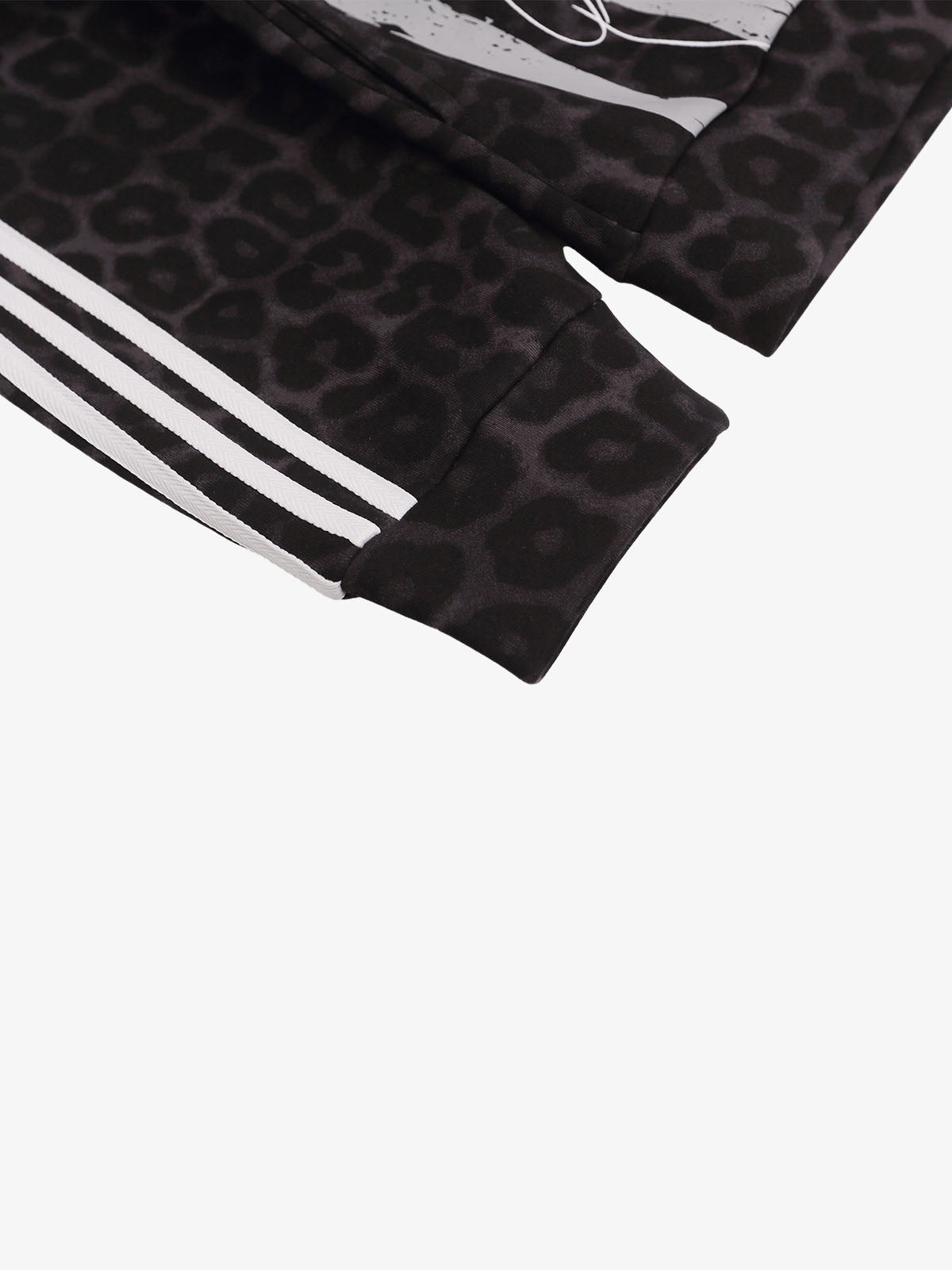 Lion Graphic Leopard Stripe Zip Hoodie