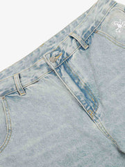 Denim Washed Distressed Barrel Jeans - 2511 