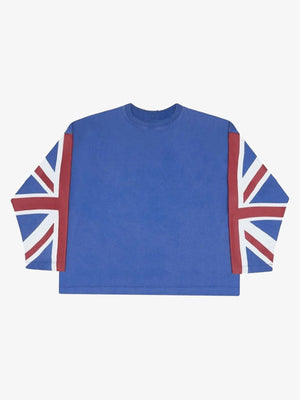 Flag Graphic Washed Distressed Long Sleeve Tee