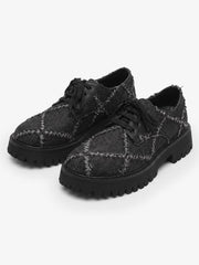 Ripped Chunky Platform Derby Shoes