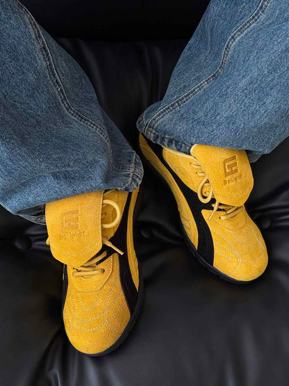 Stylish Yellow Casual Sneakers for Everyday Wear - Comfortable and Versatile Design 